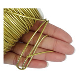Elastico Dourado Fio Cordão Roliço 2 Mm Com 20 Metros