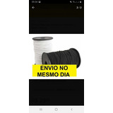 Elástico Para Máscara Preto E Branco 3mm Roliço 100 Metros