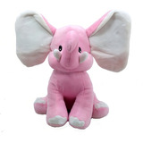 Elefante Pelúcia Rosa 21 Cm Altura Lavável Anti alérgico Cor Rosa claro
