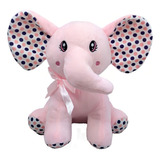 Elefante Pelúcia Rosa 26 Cm Altura