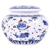 Elegaset Pote De Gengibre De Porcelana Azul E Branco Com Tampa Pote De Gengibre Chinês Tradicional Em Estilo Ming Qing Chinês Frasco De Armazenamento Decorativo Para Decoração De Casa Design D 