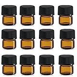 Elfenstall - 25 Peças 1 Ml -1-4 Dram- Mini Frasco De Vidro âmbar 1cc Frasco De Amostra De âmbar Pequeno Frasco De óleo Essencial Perfume Item Essencial Para Viagem - 1 Pano De Limpeza De Vidro