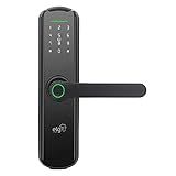 ELG SHFB700 Fechadura Digital Biométrica Inteligente Wi Fi Abertura Por Biometria Senha Cartão De Proximidade Aplicativo Ou Chave De Emergência Preto