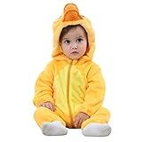 Elonglin Macacão Animal Flanela Para Bebês Unissex Zíper Com Capuz Pijama Para Bebês Macia Quente D 0 6 Meses 