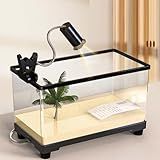 Elvaesther Kit De Tanque De Tartaruga Kit Inicial Grande Transparente Com Drenagem Inferior De Plataforma De Frade Tanque De Peixes De Aquário Para Tartarugas Caranguejos Peixes 31 5 X 21 5 X