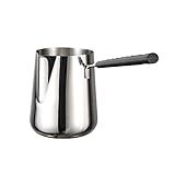 Elvaesther Panela Aquecedor De Leite Panela De Aço Inoxidável Para Aquecer Leite Panela De Leite Com Escala De Manteiga De Chocolate Jarra De Espuma De Leite Com Alça Alongada Com Isolamento