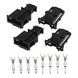 EMagTech 2 Conjuntos De Kit De Reparo De Plugue De Conector De 2 Pinos Macho E Fêmea Com Terminais 3B0972712 3B0972702 Acessórios De Plugue De Chicote De Fios Automotivos