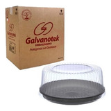 Embalagem Bolos E Tortas Galvanotek G37 Ma cx100un 1 2kg Cor Base Preta Tampa Transparente