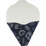 Embalagem Caixa Crepe Francês Cone Crepe Tapioca Tamanho G 200pçs Linha Black