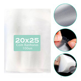 Embalagem Gofrada 20x25cm Ranhura 100un A Vacuo Bpa Free