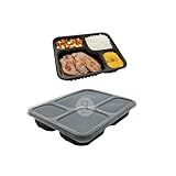 Embalagem Marmita Alimentos 4 Compartimento 1225ml Kit 10UND