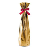 Embalagem Saco Garrafa Metalizado 15x44 C 50 Unidade Dourado