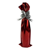 Embalagem Saco Garrafa Metalizado 15x44 Vermelho 50 Unidades