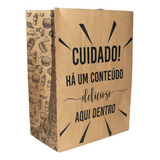 Embalagem Saco Kraft Pequeno Para Delivery Hamburguer C 100