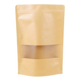 Embalagem Stand Up Pouch Kraft Zip Lock Visor 20x14cm C 50un