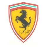 Emblema Adesivo Brasão Ferrari Poliéster Cromado Resinado Pu