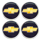 Emblema Adesivo Calota Chevrolet Dourado Fundo Preto 48mm