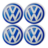Emblema Adesivo Calota Volkswagen Resinado Prata 48mm