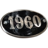 Emblema Ano 1960 Aluminio preto Placa Ano 1960 Aluminio resi