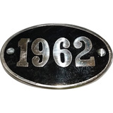 Emblema Ano 1962 Aluminio preto Placa Ano 1962 Aluminio resi