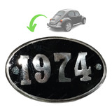 Emblema Ano 1974 Aluminio preto Placa