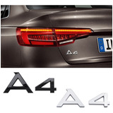 Emblema Audi A4 B7 B8 B9 Sedan Traseiro Letras Black Cromado