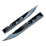 Emblema Audi Lateral Metal A3 A4 A5 A6 A7 Q3 Q5 Q7 Blk 2un