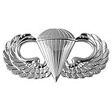 Emblema Automático De Metal Prateado Paraquedista