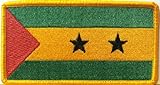 Emblema Bordado Com A Bandeira De São Tomé E Príncipe Com Borda Dourada