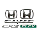 Emblema Civic Exs Flex Logo Mala Grade New Civic 2007 A 2011