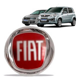 Emblema Fiat Uno Palio Stilo 08 Vermelho Cromado Porta Malas