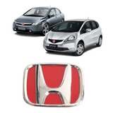 Emblema Grade Do Radiador Honda Civic fit Com Fundo Vermelho