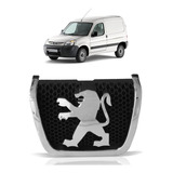 Emblema Grade Peugeot Partner 10 11 12 Cromado Fundo Preto