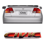 Emblema Honda Nome Civic Cromado 2