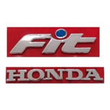 Emblema Letreiro Honda Fit Pingo Azul Fita 3m Cromada 2pcs