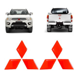 Emblema Logo Resinado Mitsubishi L200 Vermelho