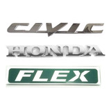 Emblema Nome Honda Civic Flex Letreiro