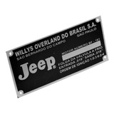 Emblema Plaqueta Identificação Número Chassi F 75 F75 Willys