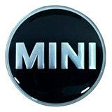 Emblema Resinado Auto Adesivo Mini Cooper 5 8cm 58mm Preto