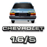 Emblema Traseiro Chevrolet Chevette 1 6 s Prata Adesivo Par