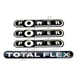 Emblemas 3 Adesivos Power E 1 Totalflex Resinados Gol