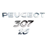 Emblemas 307 1 6 E Peugeot Porta Mala 2005 Em Diante Cromado