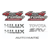 Emblemas Hilux Toyota Srv Automatic 4x4 Kit 7 Peças