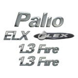 Emblemas Palio Elx Adesivo Flex 1 3 Fire 2001 Em Diante