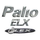 Emblemas Palio Elx E Adesivo Flex