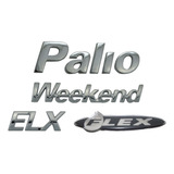 Emblemas Palio Weekend Elx E Adesivo Flex 2001 Em Diante
