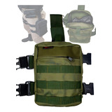Embornal Tático De Perna Militar Com Coldre Interno Velado Cor Verde