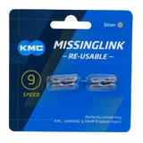 Emenda Corrente Kmc 9v Power Link Silver Prata   Speed Mtb