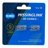 Emenda Corrente Kmc 9v Power Link Silver Prata   Speed Mtb