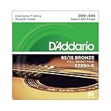 ENCORDOAMENTO DE AÇO PARA VIOLÃO EZ890 B 6 CORDAS SUPER LIGHT 009 045 CORDA MI EXTRA D ADDARIO